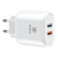 Зарядное устройство Baseus Dual-USB Quick Charge 23W белое