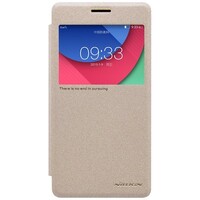 Полиуретановый чехол Nillkin Sparkle Leather Case Gold для Lenovo Vibe P1