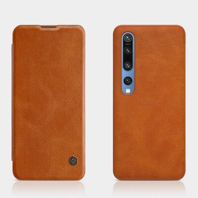 Кожаный чехол Nillkin Qin Leather Case Коричневый для Xiaomi Mi10(4)
