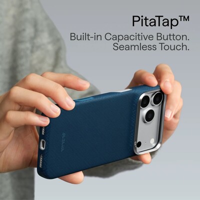 Кевларовый чехол с Magsafe Pitaka Edge Case Argyle Abyss Blue для Apple iPhone 18 Pro(6)