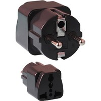 Универсальный переходник на евророзетку с заземлением черная