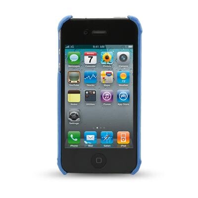 Кожаный чехол накладка Melkco Snap Cover Blue LC для Apple iPhone 4/4S(2)