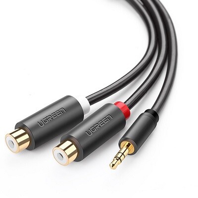 Переходник-разветвитель  Jack 3.5mm M to 2RCA F Ugreen(1)