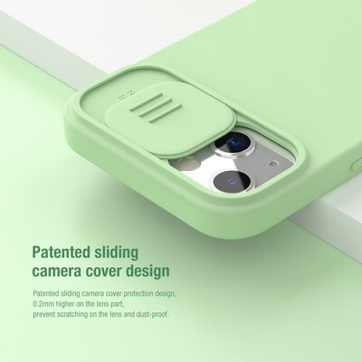 Силиконовая накладка Nillkin CamShield Silky Silicone Case Синяя для Apple iPhone 13(5)