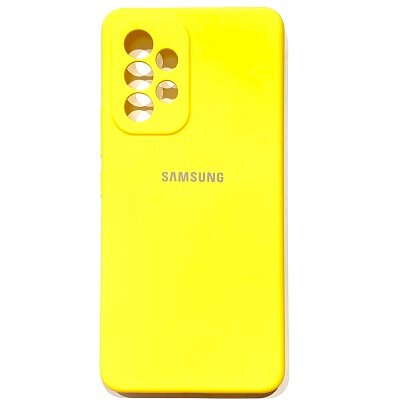 Силиконовый чехол Silicone Case с закрытым низом и защитой камеры жёлтый для Samsung Galaxy A73(1)