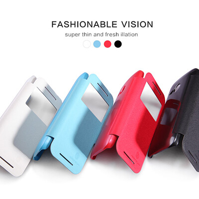 Полиуретановый чехол Nillkin Fresh Series Blue для HTC One M8 mini(3)