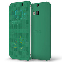 Полиуретановый чехол Dot View Case Green для HTC One M8