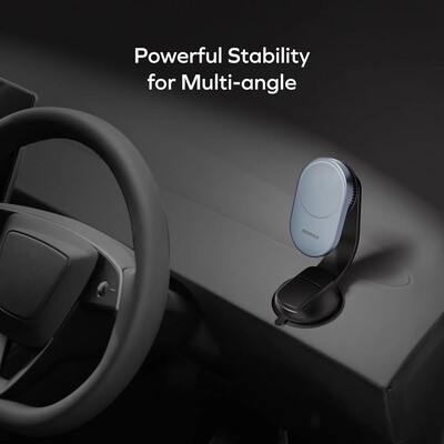 Автомобильный держатель с MagSafe Momax 1-Move Q.Mag Qi2.2 25W Magnetic Wireless Charging Car Mount (CM38Q22E)(12)