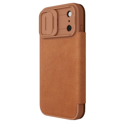 Кожаный чехол Nillkin Qin Prop Leather Case коричневый для Apple iPhone 17 Pro(2)