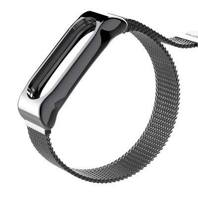 Сменный стальной браслет Milanese Loop Серый для Xiaomi Mi Band 2(1)