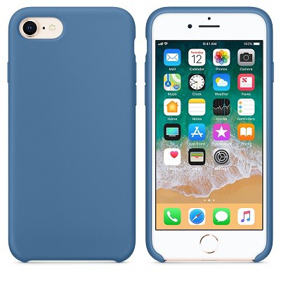Силиконовый чехол голубой для Apple iPhone 8(1)
