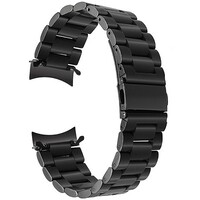 Металлический ремешок из нержавеющей стали для часов 20 мм, черный