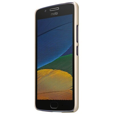 Пластиковый чехол с пленкой Nillkin Super Frosted Shield Gold для Motorola Moto G5(2)