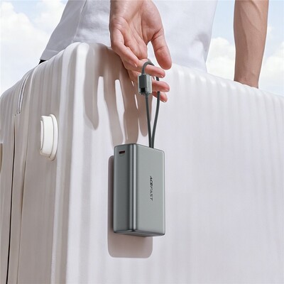 Внешний аккумулятор с экраном и встроенным кабелем Acefast M49 22.5W with two cables T205ALF 20000mAh(6)