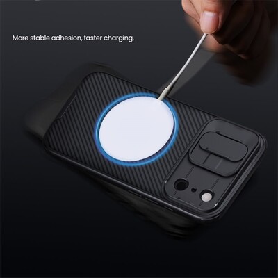 Чехол с защитой камеры Nillkin CamShield Pro Magnetic черный для Apple iPhone 17 Pro Max(11)