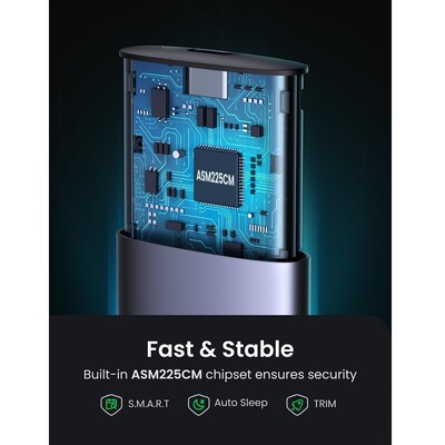 Внешний бокс для SSD M.2 Ugreen CM400 (10902), USB Type-C, 10GB(4)