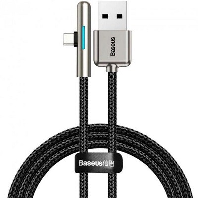 Кабель Baseus Iridescent Lamp Mobile Game Cable USB to Type-C 40W (CAT7C-B01) 1m черный(1)