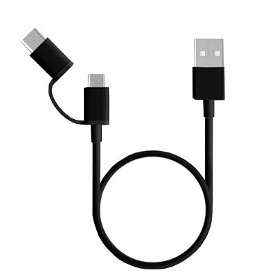 Кабель ZMI AL511 Micro USB to Type-C 2 in 1 cable (1m) черный(3)