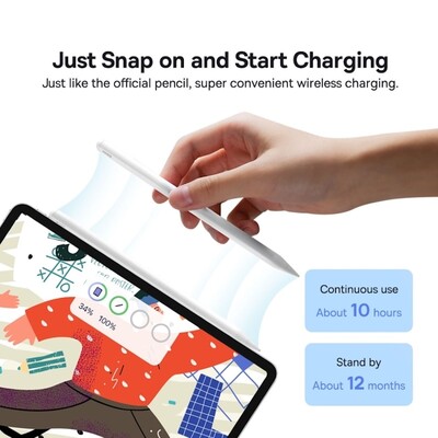 Стилус активный с беспроводной зарядкой Baseus smooth writing 2 wireless Charging stylus (Active Version) (SXBC060002) белый(6)