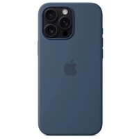 Силиконовый чехол с Magsafe темно-синий для Apple iPhone 15 Pro Max