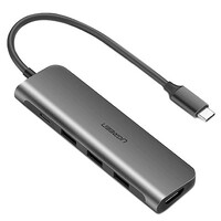 Переходник Ugreen CM136 Type-C to HDMI 4K 30Hz, 3 USB 3.0 с питанием Type-C
