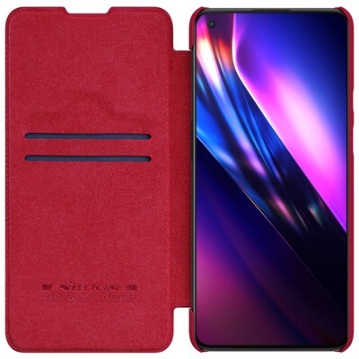 Кожаный чехол Nillkin Qin Leather Case Красный для OnePlus 9(3)