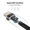 Кабель UGREEN US199-60163 USB to Lightning, Apple MFI certified, 2,4A, в нейлоновой оплётке, 2m, белый(#5)