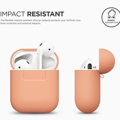 Чехол Elago Silicone Case персиковый для AirPods(3)