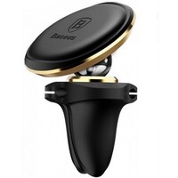 Автодержатель Baseus Magnetic Air Vent Car Mount Holder SUGX-A0V черно-золотой с креплением для кабеля