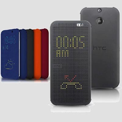 Полиуретановый чехол Dot View Case Grey для HTC One E8 Ace(3)