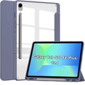 Защитный чехол Acrylic TPU Case с креплением для стилуса серо-фиолетовый для Samsung Galaxy Tab S10 Fe Plus(#1)