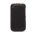 Кожаный чехол книга Melkco Leather Case Black/Orange LC для HTC Desire S(#3)