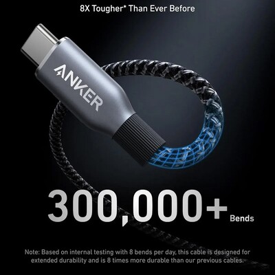 Кабель Anker A88E2 USB Type-C - USB Type-C 240W 1.8м, черный(5)