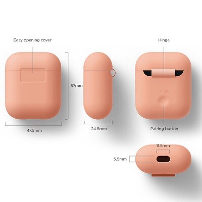 Чехол Elago Silicone Case персиковый для AirPods(5)