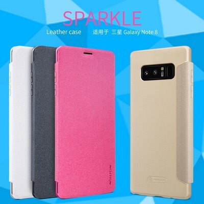 Полиуретановый чехол книга Nillkin Sparkle Leather Case Gold для Samsung Galaxy Note 8(5)