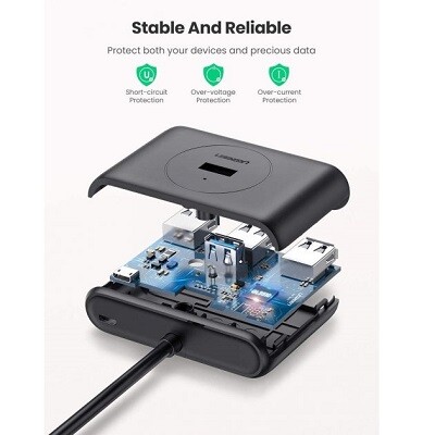 USB-хаб (разветвитель/концентратор) на 4 порта UGREEN CR113 USB 3.0 HUB 1m (20291) черный(2)