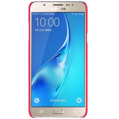 Пластиковый чехол с пленкой Nillkin Super Frosted Shield Red для Samsung J710F Galaxy J7 (2016)(2)