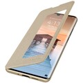 Полиуретановый чехол книга Nillkin Sparkle Leather Case Золотой для Huawei P30 Pro(#3)
