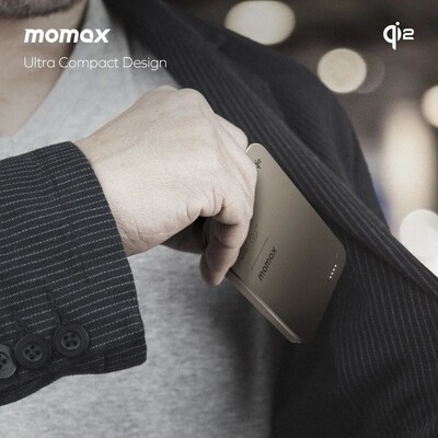 Внешний аккумулятор Momax 1-Power Q.Pass Qi2 Magnetic Wireless Power Bank 5000mAh (IP129Q2) пустынный титан(7)