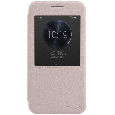 Полиуретановый чехол Nillkin Sparkle Leather Case Gold для Huawei Ascend G7(1)