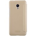 Полиуретановый чехол книга Nillkin Sparkle Leather Case Gold для Meizu M5s(#2)