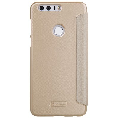 Полиуретановый чехол книга Nillkin Sparkle Leather Case Gold для Huawei Honor 8(2)