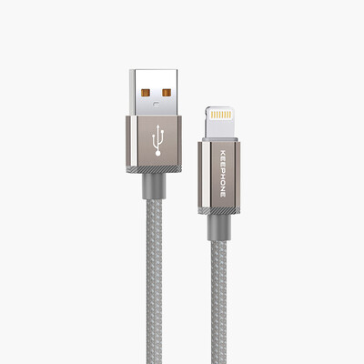 Кабель зарядки и синхронизации Keephone Galva Fast Charging Cable USB-A to Lightning титановый(1)