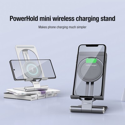 Беспроводная зарядка Nillkin PowerHold Mini Wireless Charging Stand Fast Wireless Charger 15W Серебристая(11)