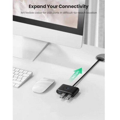 USB-хаб (разветвитель/концентратор) на 4 порта UGREEN CR113 USB 3.0 HUB 1m (20291) черный(4)