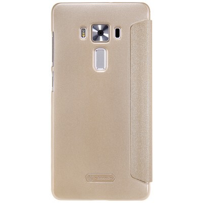 Полиуретановый чехол книга Nillkin Sparkle Leather Case Gold для Asus ZenFone 3 Deluxe ‏ZS570KL(2)