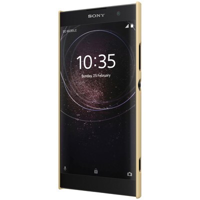 Пластиковый чехол с пленкой Nillkin Super Frosted Shield Золотой для Sony Xperia XA2(2)