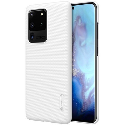 Пластиковый чехол с подставкой Nillkin Super Frosted Shield Белый для Samsung Galaxy S20 Ultra(3)