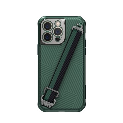 Чехол с пластиной Magsafe и ремешком Nillkin Strap Magnetic Case Зеленый для Apple iPhone 14 Pro Max(1)