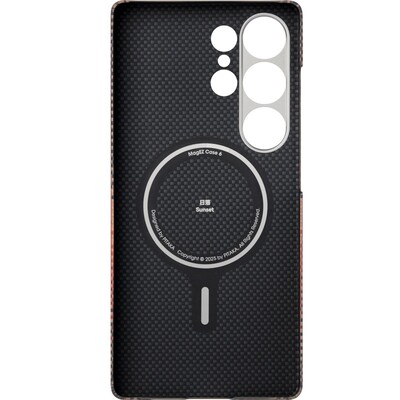 Чехол накладка PITAKA Moonrise Tactile Woven case 600D Magsafe (Sunset) для Samsung Galaxy S25 Ultra(3)